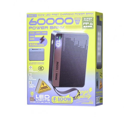 УМБ Power Bank Remax FP-6 60000mAh 100W (з ліхтарем)