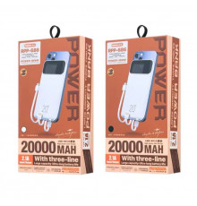 УМБ Power Bank Remax RPP-686 Reyluck Series 20000mAh 2.1A (with cable Type-C+Lightning+USB)