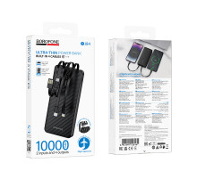 УМБ Power Bank Borofone BJ84 Smooth 10000mAh 2A (with cable Type-C+Lightning+USB+Micro)