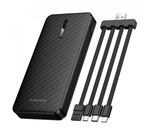 УМБ Power Bank Borofone BJ84 Smooth 10000mAh 2A (with cable Type-C+Lightning+USB+Micro)