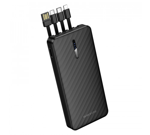 УМБ Power Bank Borofone BJ84 Smooth 10000mAh 2A (with cable Type-C+Lightning+USB+Micro)