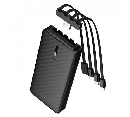 УМБ Power Bank Borofone BJ84 Smooth 10000mAh 2A (with cable Type-C+Lightning+USB+Micro)