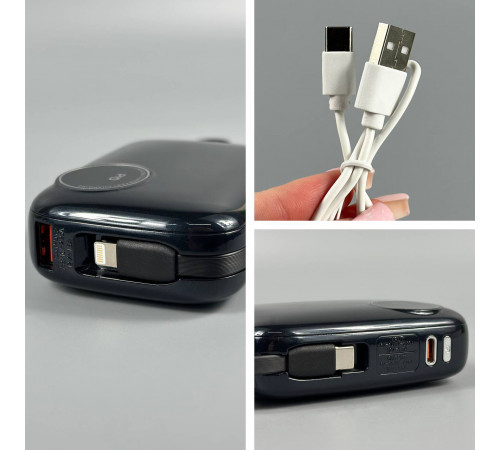 УМБ Power Bank WUW Y147 10000mAh PD27W (with cable Lightning+Type-C)