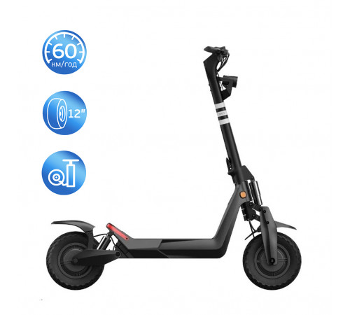 Електросамокат OKAI ES800 Panther Off-Road Black 12", 1500(3000)W, Dual Motor, 19.2Ah, 50km, 60km\h, 35%, NFC, App, 43kg (ES800-B)