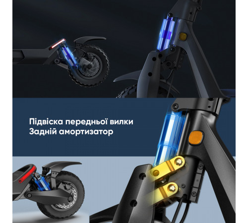 Електросамокат OKAI ES800 Panther Off-Road Black 12", 1500(3000)W, Dual Motor, 19.2Ah, 50km, 60km\h, 35%, NFC, App, 43kg (ES800-B)