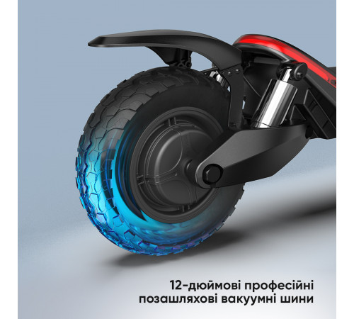 Електросамокат OKAI ES800 Panther Off-Road Black 12", 1500(3000)W, Dual Motor, 19.2Ah, 50km, 60km\h, 35%, NFC, App, 43kg (ES800-B)