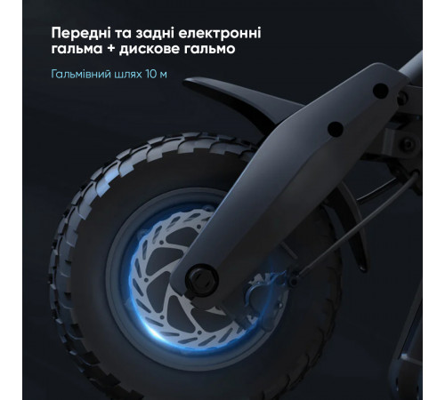 Електросамокат OKAI ES800 Panther Off-Road Black 12", 1500(3000)W, Dual Motor, 19.2Ah, 50km, 60km\h, 35%, NFC, App, 43kg (ES800-B)