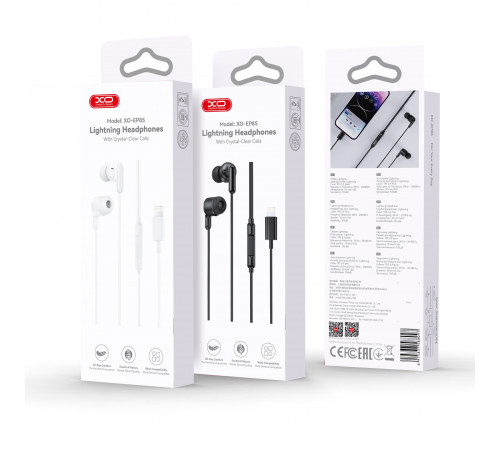 Навушники XO EP85 Crystal-Clear Calls Lightning