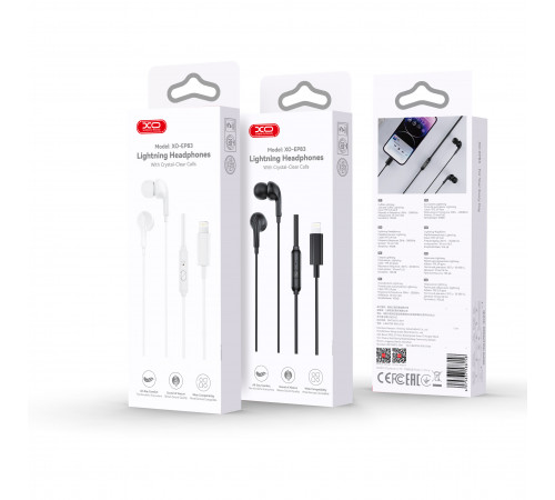 Навушники XO EP83 Crystal-Clear Calls Lightning