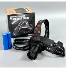 Ліхтар налобний W528 White light (TG, 2*18650, Zoom, Type-C)