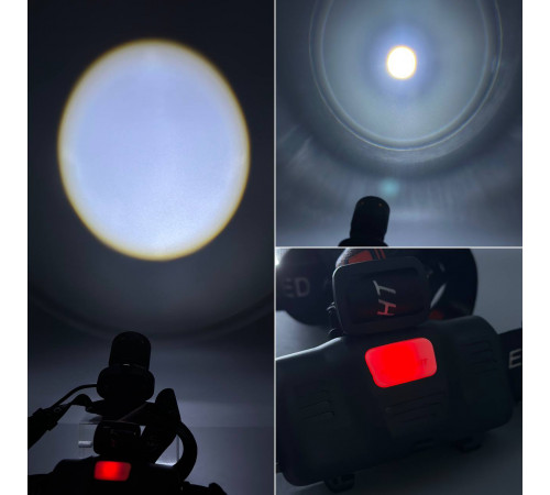 Ліхтар налобний W528 White light (TG, 2*18650, Zoom, Type-C)