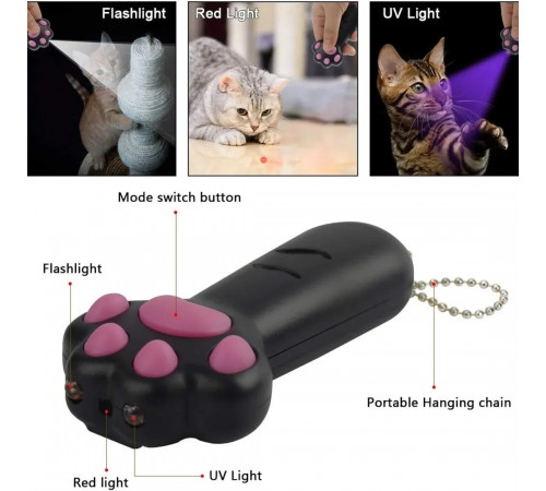 Лазерна указка ZK-2020L (LED+UV, 4 картинки, 2*AAA)