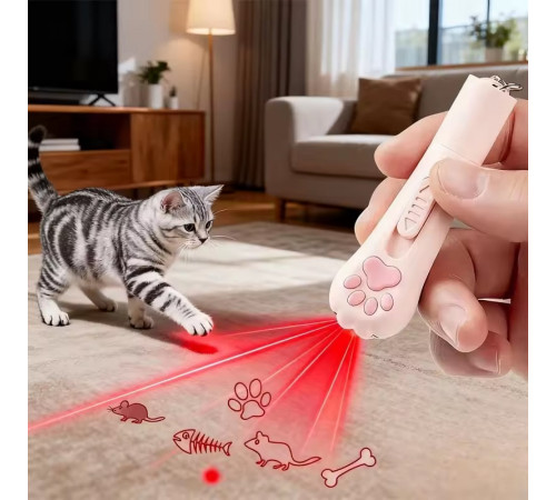 Лазерна указка ZK-2381L (LED+UV, 4 картинки, вбудований акумулятор, USB)