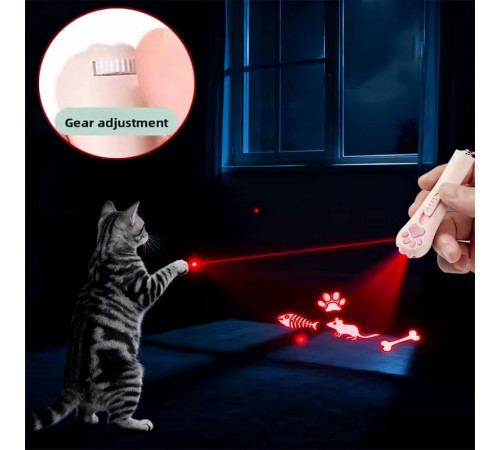 Лазерна указка ZK-2381L (LED+UV, 4 картинки, вбудований акумулятор, USB)