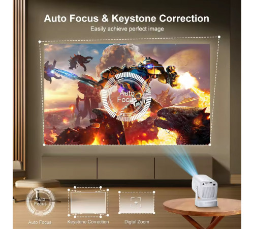 Проектор HY260 Pro (Android 11, 4K, 200 Ansi, Bluetooth + WiFi6, 1080P, 1Gb+8Gb)