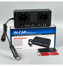 Автомобільний інвертор in-car 1668 150W (AC 2*220V, 4*USB, 2*Type-C, DC12V-24V)