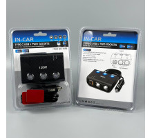Розгалужувач прикурювача in-car 1659 120W (2 прикурювачі +QC4.0+PD3.0, DC12-24V)