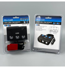 Розгалужувач прикурювача in-car 1659 120W (2 прикурювачі +QC4.0+PD3.0, DC12-24V)