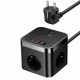 Мережевий зарядний пристрій Baseus PowerCombo Cube Power Strip 3AC+2U+2C 30W 1.5m EU Cluster Black (E00066400117-00)