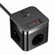 Мережевий зарядний пристрій Baseus PowerCombo Cube Power Strip 3AC+2U+2C 30W 1.5m EU Cluster Black (E00066400117-00)