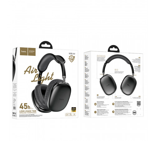 Бездротові накладні навушники HOCO W35 Air Triumph BT headset Black (6942007616331)