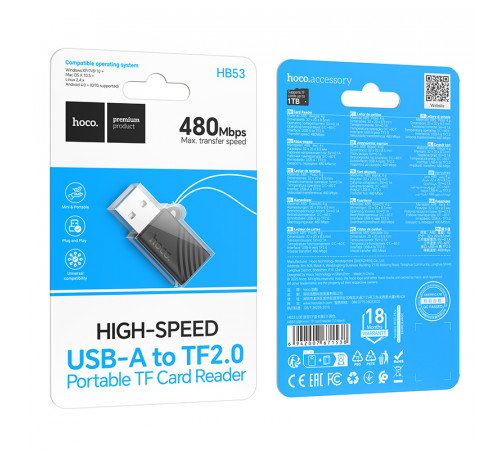 Card Reader Hoco HB53 mini USB to TF2.0 (480Mbps)