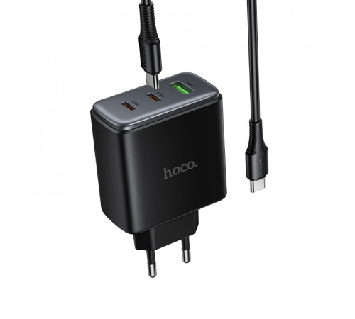 Мережевий зарядний пристрій Hoco C160A Upgrade GaN PD65W+QC3.0 Type-C to Type-C