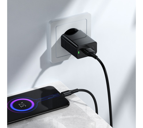 Мережевий зарядний пристрій Hoco CS92A Leader QC3.0 Micro