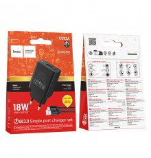 Мережевий зарядний пристрій Hoco CS92A Leader QC3.0 Micro