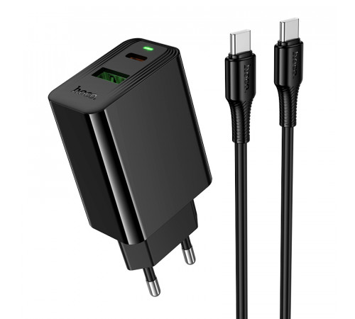 Мережевий зарядний пристрій Hoco CS95A Leader GaN PD30W+QC3.0 Type-C to Type-C