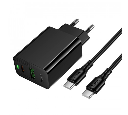 Мережевий зарядний пристрій Hoco CS95A Leader GaN PD30W+QC3.0 Type-C to Type-C