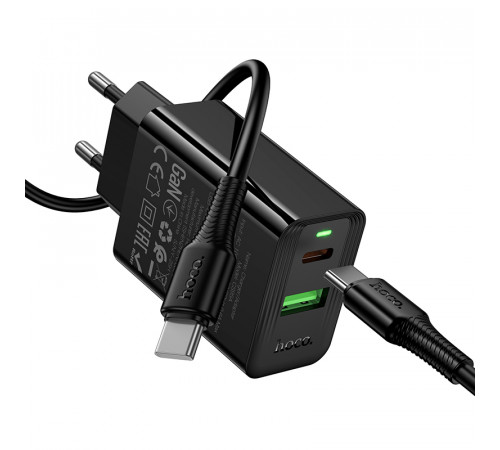 Мережевий зарядний пристрій Hoco CS95A Leader GaN PD30W+QC3.0 Type-C to Type-C