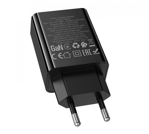 Мережевий зарядний пристрій Hoco CS95A Leader GaN PD30W+QC3.0
