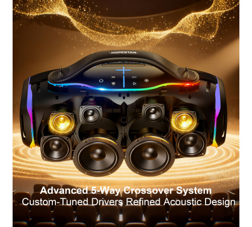 Колонка HOPESTAR A90 з мікрофоном 700W, 36000mAh (62,4*34,7*25,2 см)