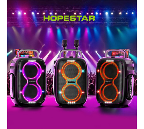 Колонка HOPESTAR PARTYONE CLUB з 2-ма мікрофонами 650W, 36000mAh (55,8*34,1*29,5 см)