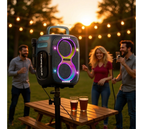 Колонка HOPESTAR PARTYONE CLUB з 2-ма мікрофонами 650W, 36000mAh (55,8*34,1*29,5 см)