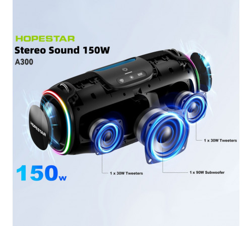 Колонка HOPESTAR A300 150W, 21000mAh (39,6*19,6*16,5 см)
