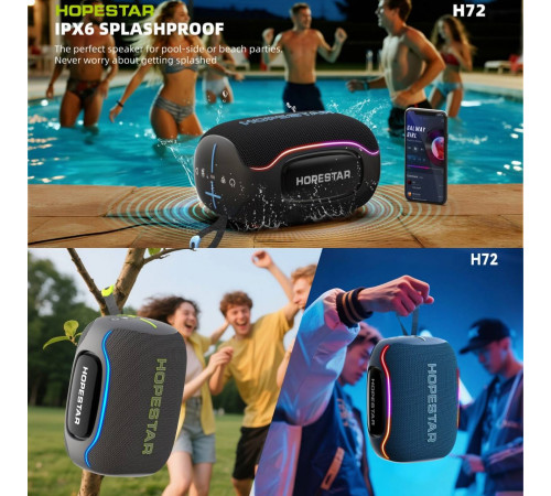 Колонка HOPESTAR H72 60W, 8800mAh (22,8*17,0*13,5 см)
