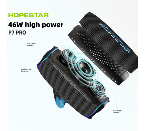 Колонка HOPESTAR P7 Pro 46W, 5200mAh (23,4*10,2*10,2 см)