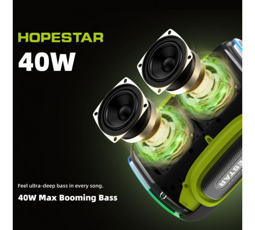 Колонка HOPESTAR H57 40W, 4400mAh (19,3*14,1*10,2 см)