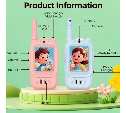 Дитяча рація з відеозвязком Video Walkie Talkie Blue+Pink (2шт)