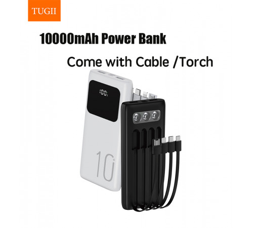 УМБ Power Bank WUW TUGI Y11 10000mAh 2.1A (with cable Type-C+Micro+Lightning+USB) з ліхтарем