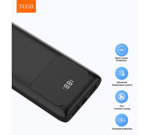УМБ Power Bank WUW TUGI Y11 10000mAh 2.1A (with cable Type-C+Micro+Lightning+USB) з ліхтарем
