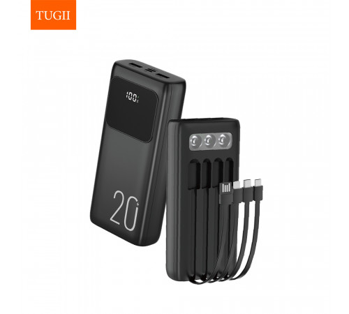 УМБ Power Bank WUW TUGI Y21 20000mAh 2.1A (with cable Type-C+Micro+Lightning+USB) з ліхтарем