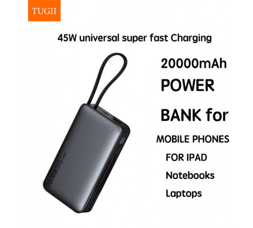УМБ Power Bank WUW TUGI Y45 20000mAh PD45W (with cable Lightning+Type-C)