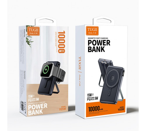 УМБ Power Bank WUW TUGII Y05W 10000mAh PD22.5W з бездротовою зарядкою (with cable Type-C+Lightning) + Watch charger та підставкою