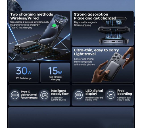 УМБ Power Bank Remax RPP-D2 10000mAh PD30W з бездротовою зарядкою