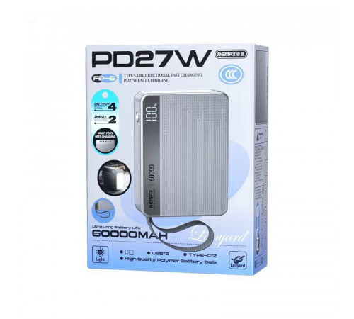 УМБ Power Bank Remax FP-5 Protector 60000mAh PD27W з ліхтарем