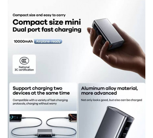 УМБ Power Bank Remax FP-12 Aluminum Alloy 10000mAh PD20W+22.5W