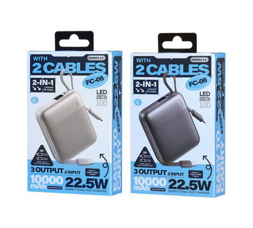 УМБ Power Bank Remax FC-05 10000mAh 22.5W (with cable Type-C+Lightning)